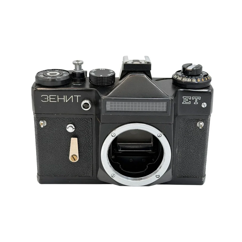 Zenit ET 35mm SLR Film Camera Body Black Soviet USSR M42 Mount Vintage